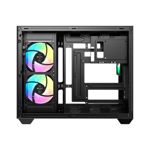 ID-Cooling Számítógépház - VIEW 500 ARGB (ablakos, 3x12cm A-RGB, BTF, mATX, 1xUSB3.0, 1xUSB2.0, fekete)