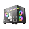 ID-Cooling Számítógépház - VIEW 500 ARGB (ablakos, 3x12cm A-RGB, BTF, mATX, 1xUSB3.0, 1xUSB2.0, fekete)