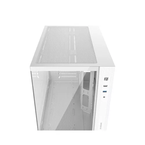 ID-Cooling Számítógépház - VIEW 500 WH (ablakos, venti nélkül, BTF, mATX, 1xUSB3.0, 1xUSB2.0, fehér)