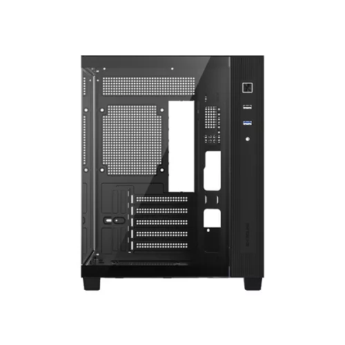 ID-Cooling Számítógépház - VIEW 500 (ablakos, venti nélkül, BTF, mATX, 1xUSB3.0, 1xUSB2.0, fekete)