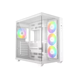   ID-Cooling Számítógépház - VIEW 510 ARGB WH (ablakos, 4x12cm A-RGB,  BTF, ATX, USB3.0, 1xUSB-C, fehér)