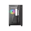 ID-Cooling Számítógépház - VIEW 510 ARGB (ablakos, 4x12cm A-RGB,  BTF, ATX, USB3.0, 1xUSB-C, fekete)