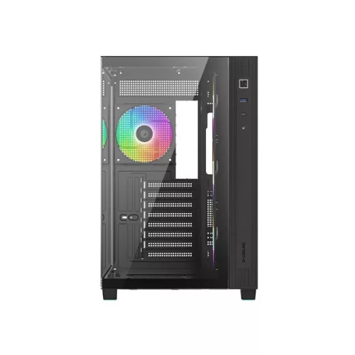ID-Cooling Számítógépház - VIEW 510 ARGB (ablakos, 4x12cm A-RGB,  BTF, ATX, USB3.0, 1xUSB-C, fekete)