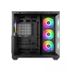ID-Cooling Számítógépház - VIEW 510 ARGB (ablakos, 4x12cm A-RGB,  BTF, ATX, USB3.0, 1xUSB-C, fekete)