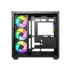 ID-Cooling Számítógépház - VIEW 510 ARGB (ablakos, 4x12cm A-RGB,  BTF, ATX, USB3.0, 1xUSB-C, fekete)