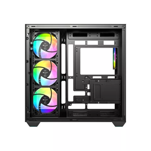 ID-Cooling Számítógépház - VIEW 510 ARGB (ablakos, 4x12cm A-RGB,  BTF, ATX, USB3.0, 1xUSB-C, fekete)