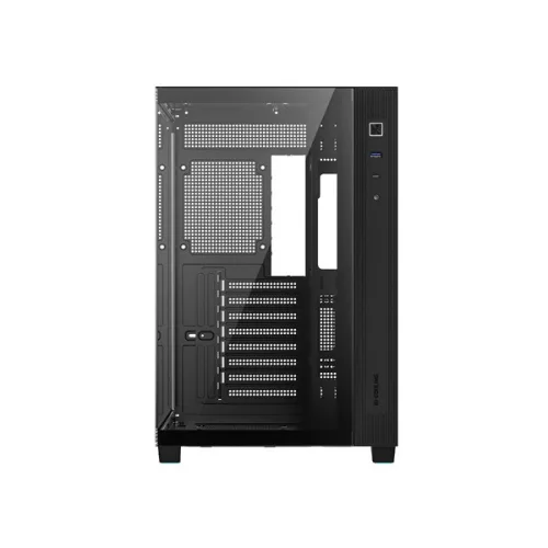 ID-Cooling Számítógépház - VIEW 510 (ablakos, venti nélkül, BTF, ATX, USB3.0, 1xUSB-C, fekete)