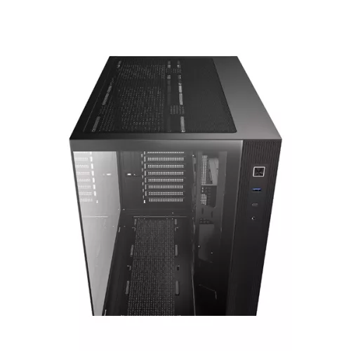 ID-Cooling Számítógépház - VIEW 510 (ablakos, venti nélkül, BTF, ATX, USB3.0, 1xUSB-C, fekete)