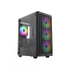 ID-Cooling Számítógépház - WARE 300 ARGB (ablakos, 4x12cm A-RGB, mATX, USB3.0, 1xUSB2.0, fekete)