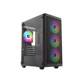   ID-Cooling Számítógépház - WARE 300 ARGB (ablakos, 4x12cm A-RGB, mATX, USB3.0, 1xUSB2.0, fekete)
