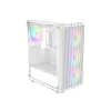 ID-Cooling Számítógépház - WARE 300 ARGB WH (ablakos, 4x12cm A-RGB, mATX, USB3.0, 1xUSB2.0, fehér)