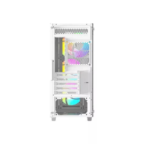ID-Cooling Számítógépház - WARE 300 ARGB WH (ablakos, 4x12cm A-RGB, mATX, USB3.0, 1xUSB2.0, fehér)