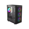 ID-Cooling Számítógépház - WARE 300 ARGB (ablakos, 4x12cm A-RGB, mATX, USB3.0, 1xUSB2.0, fekete)
