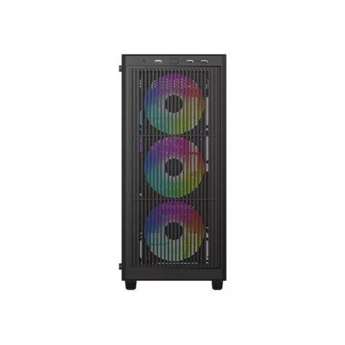 ID-Cooling Számítógépház - WARE 300 ARGB (ablakos, 4x12cm A-RGB, mATX, USB3.0, 1xUSB2.0, fekete)