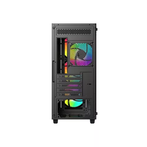 ID-Cooling Számítógépház - WARE 300 ARGB (ablakos, 4x12cm A-RGB, mATX, USB3.0, 1xUSB2.0, fekete)