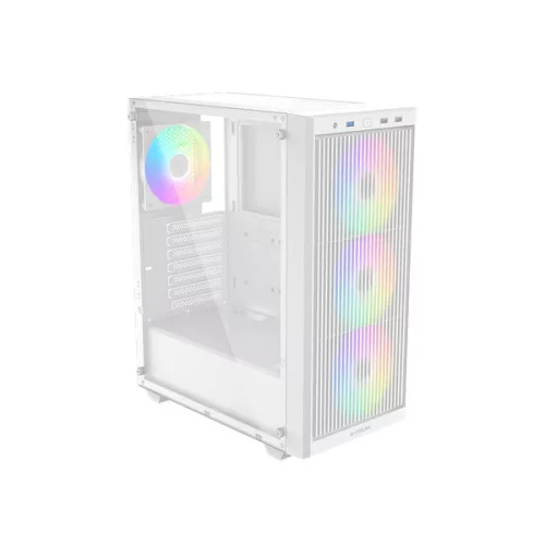 ID-Cooling Számítógépház - WARE 310 ARGB WH (ablakos, 4x12cm A-RGB, ATX, USB3.0, 1xUSB-C, 1xUSB2.0, fehér)