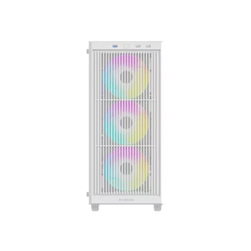 ID-Cooling Számítógépház - WARE 310 ARGB WH (ablakos, 4x12cm A-RGB, ATX, USB3.0, 1xUSB-C, 1xUSB2.0, fehér)
