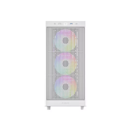 ID-Cooling Számítógépház - WARE 510 ARGB WH (ablakos, 4x12cm A-RGB, ATX, USB3.0, 1xUSB-C, 1xUSB2.0, fehér)
