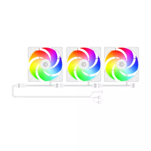 ID-Cooling Számítógépház - WARE 510 ARGB WH (ablakos, 4x12cm A-RGB, ATX, USB3.0, 1xUSB-C, 1xUSB2.0, fehér)
