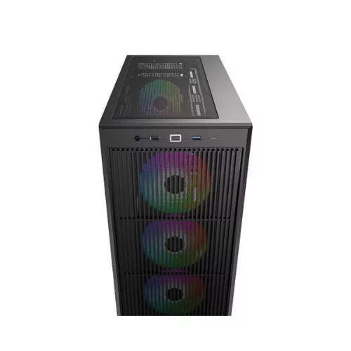 ID-Cooling Számítógépház - WARE 510 ARGB (ablakos, 4x12cm A-RGB, ATX, USB3.0, 1xUSB-C, 1xUSB2.0, fekete)