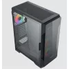 KEEP OUT Számítógépház - XC-901 PRO (fekete, ablakos, 4x12cm ARGB venti, microATX,  1xUSB3.0, 1xType-C)