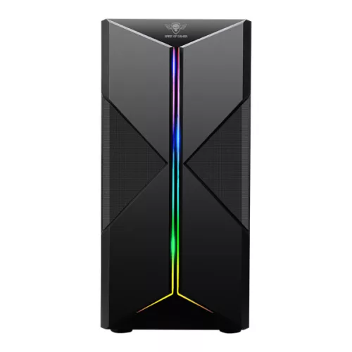 Spirit of Gamer Számítógépház - CLONE 3 Black (fekete, ablakos, 8x12cm ventilátor, alsó táp,  ATX, 1xUSB3.0, 2xUSB2.0)