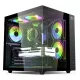 Spirit of Gamer Számítógépház - BANDIT GT (fekete, ablakos, 3x12cm ventilátor, alsó táp,  ATX, 1x USB-C, 3x USB-A)