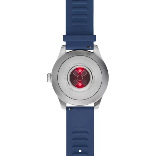Withings Scanwatch 2 / 42mm (Activity, Sleep Tracker, ECG, Temperature, SPO2 / Stainless steel, fkm wristband, sapphire glass) - Blue