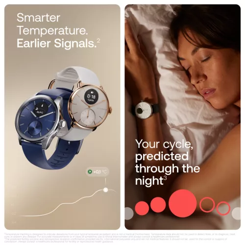 Withings Scanwatch 2 / 42mm (Activity, Sleep Tracker, ECG, Temperature, SPO2 / Stainless steel, fkm wristband, sapphire glass) - Blue