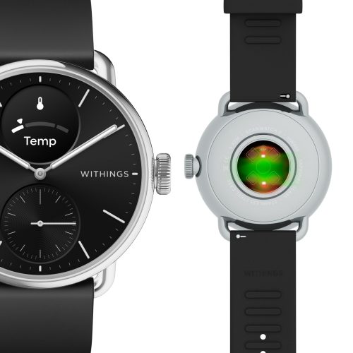 Withings Scanwatch 2 / 38mm (Activity, Sleep Tracker, ECG, Temperature, SPO2 / Stainless steel, fkm wristband, sapphire glass) - Black