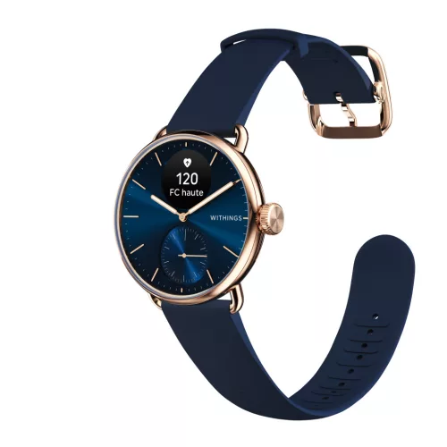 Withings Scanwatch 2 / 38mm (Activity, Sleep Tracker, ECG, Temperature, SPO2 / Stainless steel, fkm wristband, sapphire glass) - Blue