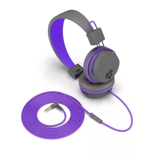 JLab JBuddies Studio Kids Vezetékes Mikrofonos Gyerek Headset - Szürke / Lila