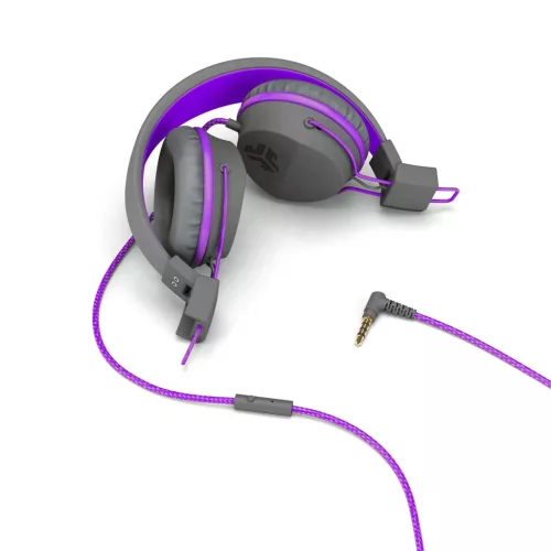 JLab JBuddies Studio Kids Vezetékes Mikrofonos Gyerek Headset - Szürke / Lila