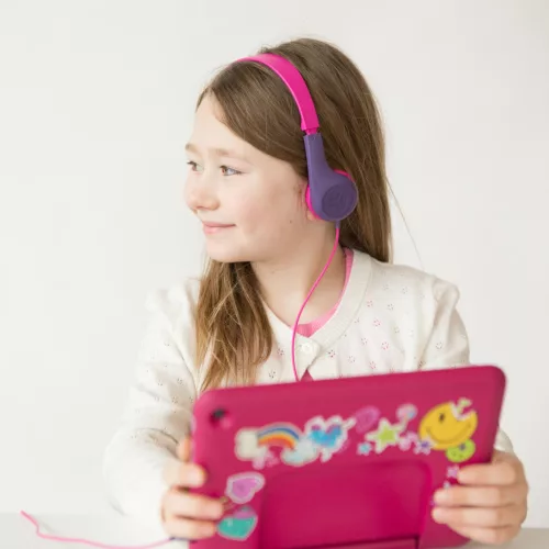 JLAB JBuddies Pop Wired Kids Headphones - Pink