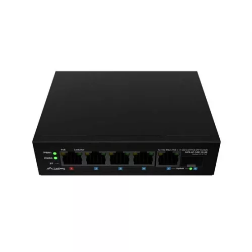 Lanberg Light Industrial 6 portos PoE Switch (4xPoE, 90W)