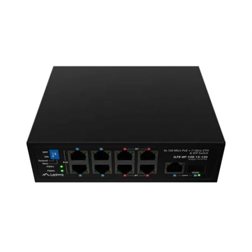 Lanberg Light Industrial 10 portos PoE Switch (8xPoE, 120W)