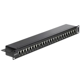  Delock Patch Panel - 43298 (Cat6 patch panel, 24 port, 1U, árnyékolt, fekete)