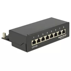   Delock Patch Panel - 87674 (Cat6A Desktop patch panel, 8 port, árnyékolt, fekete)