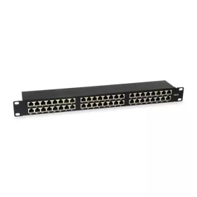   Equip Patch panel - 326449 (48 port, Cat6, 1U, árnyékolt, fekete)