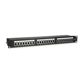   Equip Patch panel - 327425 (24 port, Cat5e, 1U, árnyékolt, fekete)