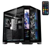Rampage Számítógépház - NOVA V2 (fekete; üveg; ATX; 9,17" LCD kijelző, 7x120mm A-RGB, 1xUSB3.0 + 1xUSB-C)