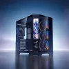 Rampage Számítógépház - NOVA V2 (fekete; üveg; ATX; 9,17" LCD kijelző, 7x120mm A-RGB, 1xUSB3.0 + 1xUSB-C)