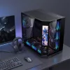 Rampage Számítógépház - NOVA V2 (fekete; üveg; ATX; 9,17" LCD kijelző, 7x120mm A-RGB, 1xUSB3.0 + 1xUSB-C)