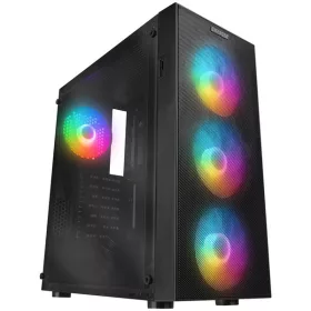   Everest Számítógépház -  Faced V1 (Fekete; Üveg; Atx; Alsó Táp; 4X120mm LED; 1XUSB3.0 + 2XUSB2.0)