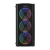 Everest Számítógépház -  FLAT MESH (fekete; plexi; ATX; alsó táp; 4x120mm LED; 1xUSB3.0 + 2xUSB2.0, I/O; porszűrő)