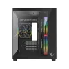 Rampage Számítógépház - LUMID (fekete; ablakos; mATX, alsó táp, 3x120mm A-RGB)