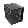 Rampage Számítógépház - LUMID (fekete; ablakos; mATX, alsó táp, 3x120mm A-RGB)