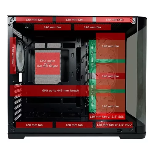 LC Power - LC-8001B-ON hangszigetelt ATX ház