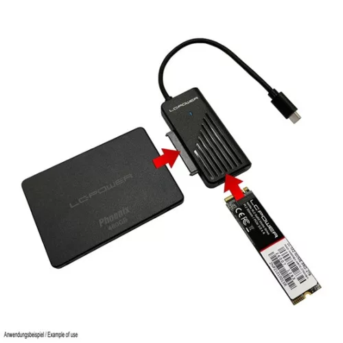 LC Power USB > SATA és NVMe átalakító - LC-ADA-USB-SATA-NVME