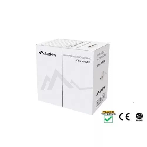 Lanberg Cat.5e U/UTP réz fali kábel 305m, AWG24, PVC, 100Mhz, Fca, kék